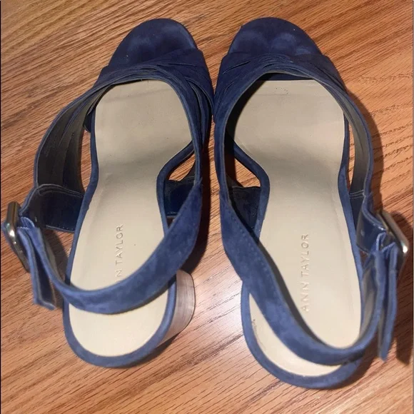 Ann Taylor Suede Blue Heels - Picture 2 of 6